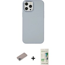 BUTİMAR'S iPhone 12 Pro Max Çekirdek Çizgi - Siyah 20D Premium Cam Ekran Koruyucu + Sierra Blue Shine Kamera Lens Koruma Cam