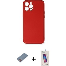 BUTİMAR'S iPhone 12 Pro Max Yadigar Klasik - Siyah Joko 5d Cam + Kırmızı Metal Kamera Lens Koruma Cam