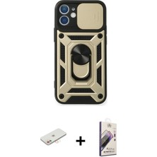 BUTİMAR'S iPhone 11 Ahenk Klasik - Siyah Bilvis 3D Mat Cam Ekran Koruyucu + Yeşil Renkli Kamera Lens Koruma Cam