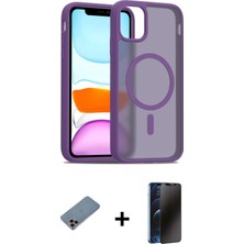 BUTİMAR'S iPhone 11 Pro Max Siluet Minimal Prime - Siyah 3D Antistatik Hayalet Cam Ekran Koruyucu + Pembe Shine Kamera Lens Koruma Cam