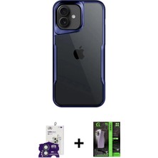 BUTİMAR'S iPhone 16 Akış Çizgi Koleksiyonu - Şeffaf 360 Full Body Arka Koruyucu + Yeşil Bilvis Titan Kamera Lens