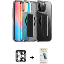 BUTİMAR'S iPhone 15 Pro Max Nova Işık Koleksiyonu - Şeffaf Pasifik Cam Ekran Koruyucu + Gümüş Pvd Metal Kamera Lens