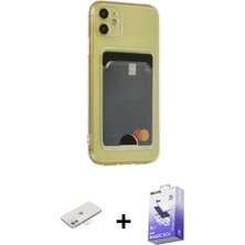 BUTİMAR'S iPhone 11 Doruk Klasik Koleksiyonu - Siyah Bilvis 5in1 5d Magic Hayalet Cam Ekran Koruyucu + Yeşil Renkli Kamera Lens Koruma Cam