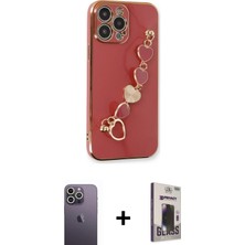 BUTİMAR'S iPhone 13 Pro Max Nova Işık Prime - Siyah Bilvis Hayalet Cam Ekran Koruyucu + Beyaz Neon Fosforlu Kamera Lens