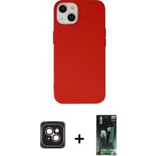 BUTİMAR'S iPhone 14 Ahenk Serisi - Şeffaf 360 Full Body Arka Koruyucu + Pembe Pvd Metal Kamera Lens