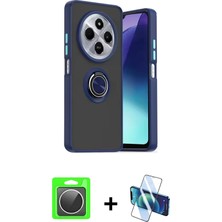 BUTİMAR'S Redmi 14C Yörünge Çizgi - Siyah 3D Antistatik Cam Ekran Koruyucu + Gümüş Raze Metal Kamera Lens