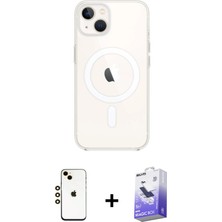 BUTİMAR'S iPhone 14 Kutup Klasik Serisi - Siyah Bilvis 5in1 5d Magic Hayalet Cam Ekran Koruyucu + Gold Shine Kamera Lens