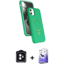 BUTİMAR'S iPhone 11 Iz Işık Koleksiyonu - Siyah Bilvis 5in1 5d Magic Hayalet Cam Ekran Koruyucu + Siyah Pvd Metal Kamera Lens