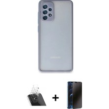 BUTİMAR'S Galaxy A72 Ahenk Çizgi Serisi - Siyah 3D Antistatik Hayalet Cam Ekran Koruyucu + Şeffaf Kamera Lens Koruma Cam
