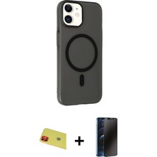 BUTİMAR'S iPhone 11 Çekirdek Modern Prime - Siyah 3D Antistatik Hayalet Cam Ekran Koruyucu + Kırmızı Rainbow Kamera Lens Koruma Cam