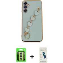 BUTİMAR'S Galaxy A24 4g Nova Işık Prime - Şeffaf Pasifik Cam Ekran Koruyucu + Gümüş Raze Metal Kamera Lens