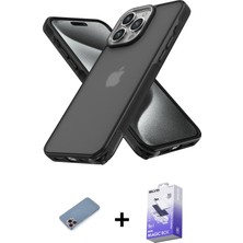 BUTİMAR'S iPhone 13 Pro Max Atlas Form - Siyah Bilvis 5in1 5d Magic Hayalet Cam Ekran Koruyucu + Pembe Shine Kamera Lens Koruma Cam