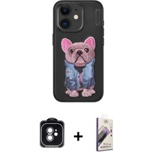 BUTİMAR'S iPhone 11 Iz Minimal Koleksiyonu - Siyah Bilvis 3D Mat Cam Ekran Koruyucu + Yeşil Pvd Metal Kamera Lens