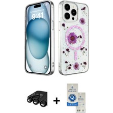 BUTİMAR'S iPhone 15 Pro Kozmos Doku - Şeffaf Royal Nano Ekran Koruyucu + Siyah Raze Metal Kamera Lens
