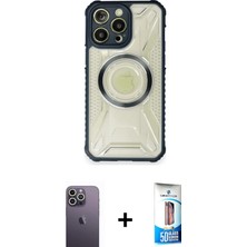 BUTİMAR'S iPhone 12 Pro Max Kutup Modern - Siyah 5d Eko Cam Ekran Koruyucu + Beyaz Neon Fosforlu Kamera Lens