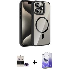 BUTİMAR'S iPhone 14 Pro Max Yadigar Asil Koleksiyonu - Siyah Bilvis 5in1 5d Magic Hayalet Cam Ekran Koruyucu + Derin Mor Bilvis Titan Kamera Lens