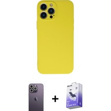 BUTİMAR'S iPhone 13 Pro Max Ahenk Serisi - Siyah Bilvis 5in1 5d Magic Hayalet Cam Ekran Koruyucu + Beyaz Neon Fosforlu Kamera Lens