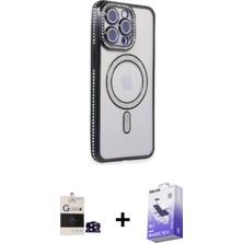 BUTİMAR'S iPhone 14 Pro Max Zirve Doku Prime - Siyah Bilvis 5in1 5d Magic Hayalet Cam Ekran Koruyucu + Siyah Bilvis Titan Kamera Lens