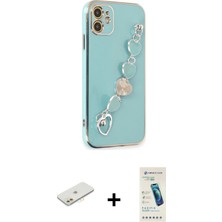 BUTİMAR'S iPhone 12 Nova Işık Prime - Şeffaf Pasifik Cam Ekran Koruyucu + Turuncu Renkli Kamera Lens Koruma Cam