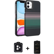BUTİMAR'S iPhone 11 Doruk Serisi - Siyah 6d Antistatik Mat Seramik Hayalet Nano Ekran Koruyucu + Siyah Pvd Metal Kamera Lens