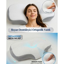 Simple The Pillow Ortopedik Visco Yastık Yeni Nesil Servikal Boyun Yastığı Boyun Ağrıları Içjn Özel Tasarım Yastık Boyun Kavisine Uygun Ergonomik Yastık NY1-10K 60*40*10 cm