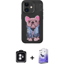 BUTİMAR'S iPhone 11 Iz Minimal Koleksiyonu - Siyah Bilvis 5in1 5d Magic Hayalet Cam Ekran Koruyucu + Yeşil Pvd Metal Kamera Lens