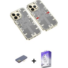 BUTİMAR'S iPhone 13 Pro Max Ufuk Doku Prime - Siyah Bilvis 5in1 3D Magic Cam Ekran Koruyucu + Sarı Renkli Kamera Lens Koruma Cam