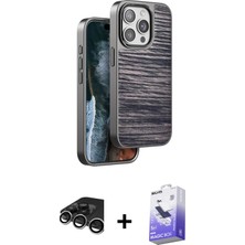 BUTİMAR'S iPhone 15 Pro Atlas Minimal Özel Seri - Siyah Bilvis 5in1 5d Magic Hayalet Cam Ekran Koruyucu + Gümüş Raze Metal Kamera Lens