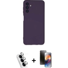 BUTİMAR'S Galaxy A24 4g Ahenk Serisi - Siyah 3D Antistatik Mat Seramik Nano Ekran Koruyucu + Gümüş Valdez Metal Kamera Lens
