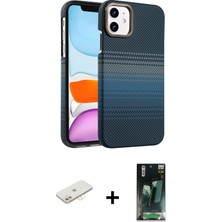 BUTİMAR'S iPhone 11 Doruk Serisi - Şeffaf 360 Full Body Arka Koruyucu + Sarı Renkli Kamera Lens Koruma Cam