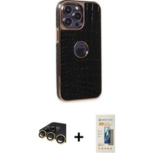 BUTİMAR'S iPhone 14 Pro Ufuk Form Prime - Siyah 6d Mat Seramik Hayalet Nano Ekran Koruyucu + Gold Raze Metal Kamera Lens