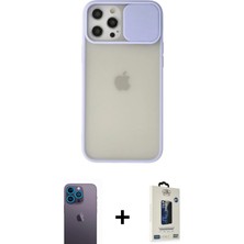 BUTİMAR'S iPhone 12 Pro Max Vadi Çizgi - Siyah Bilvis Hayalet Cam Ekran Koruyucu + Mavi Neon Fosforlu Kamera Lens