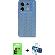 BUTİMAR'S Redmi Note 13 Pro 5g Zirve Form - Siyah 3D Antistatik Cam Ekran Koruyucu + Gümüş Raze Metal Kamera Lens