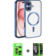 BUTİMAR'S iPhone 17 Nova Işık Özel Seri - Şeffaf 360 Full Body Arka Koruyucu + Gri Raze Metal Kamera Lens