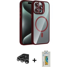 BUTİMAR'S iPhone 15 Pro Max Yadigar Asil Koleksiyonu - Siyah Polymer Nano Ekran Koruyucu + Gümüş Raze Metal Kamera Lens