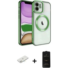 BUTİMAR'S iPhone 11 Nova Işık Özel Seri - Siyah 6d Antistatik Mat Seramik Hayalet Nano Ekran Koruyucu + Sarı Renkli Kamera Lens Koruma Cam