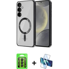 BUTİMAR'S Galaxy A15 4g Nova Işık Özel Seri - Siyah 3D Antistatik Seramik Nano Ekran Koruyucu + Siyah Raze Metal Kamera Lens