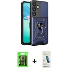 BUTİMAR'S Galaxy S26 Ahenk Klasik - Şeffaf Pasifik Cam Ekran Koruyucu + Siyah Raze Metal Kamera Lens