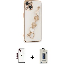 BUTİMAR'S iPhone 14 Nova Işık Prime - Siyah Bilvis Hayalet Cam Ekran Koruyucu + Kırmızı Shine Kamera Lens