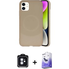 BUTİMAR'S iPhone 11 Ufuk Serisi - Siyah Bilvis 5in1 5d Magic Hayalet Cam Ekran Koruyucu + Mavi Pvd Metal Kamera Lens