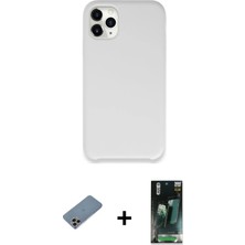 BUTİMAR'S iPhone 11 Pro Zirve Modern Özel Seri - Şeffaf 360 Full Body Arka Koruyucu + Gökkuşağı Shine Kamera Lens Koruma Cam