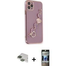 BUTİMAR'S iPhone 11 Pro Max Nova Işık Prime - Siyah 34D Hayalet Izgaralı Cam + Yeşil Pers Alüminyum Kamera Lens