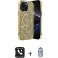 BUTİMAR'S iPhone 15 Eksen Çizgi - Siyah Joko Magic 5d Cam + Yeşil Pvd Metal Kamera Lens