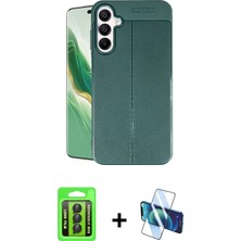 BUTİMAR'S Galaxy A15 4g Doruk Klasik Özel Seri - Siyah 3D Antistatik Cam Ekran Koruyucu + Siyah Raze Metal Kamera Lens