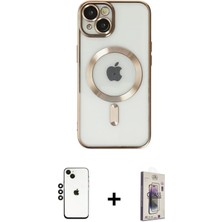 BUTİMAR'S iPhone 14 Nova Işık Özel Seri - Siyah Bilvis 3D Cam Ekran Koruyucu + Siyah Shine Kamera Lens