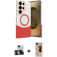 BUTİMAR'S Galaxy S23 Ultra Kozmos Form Özel Seri - Siyah Autokit 5in1 Fiber Hayalet Cam Ekran Koruyucu + Gold Pvd Metal Kamera Lens