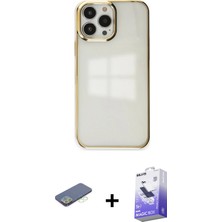 BUTİMAR'S iPhone 13 Pro Max Doruk Doku Prime - Siyah Bilvis 5in1 5d Magic Hayalet Cam Ekran Koruyucu + Yeşil Renkli Kamera Lens Koruma Cam