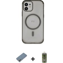 BUTİMAR'S iPhone 12 Eksen Klasik Koleksiyonu - Siyah Joko Magic 5d Hayalet Cam + Gold Metal Kamera Lens Koruma Cam