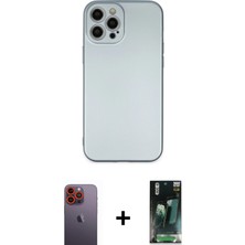 BUTİMAR'S iPhone 12 Pro Max Ahenk Serisi - Siyah 360 Mat Full Body Arka Koruyucu + Turuncu Neon Fosforlu Kamera Lens