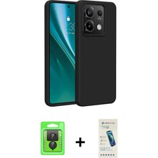 BUTİMAR'S Redmi Note 13 Pro 4g Kozmos Yansıma Özel Seri - Şeffaf Pasifik Cam Ekran Koruyucu + Siyah Raze Metal Kamera Lens